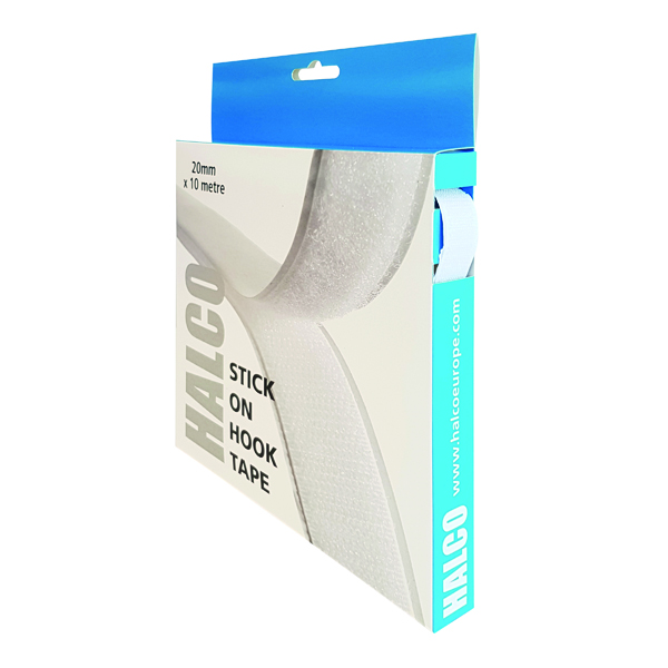 Halco Stick On Hook Roll 20mmx10m (Hook roll with permanent adhesive back) 20AWH10(BOX)