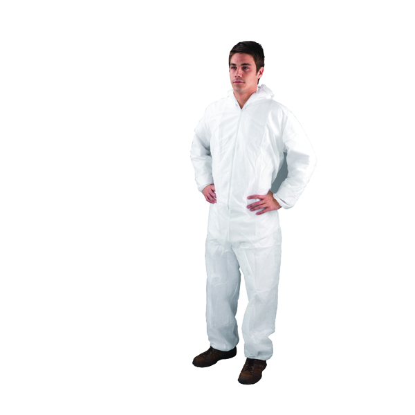 X Large White Non-Woven Coverall DC03