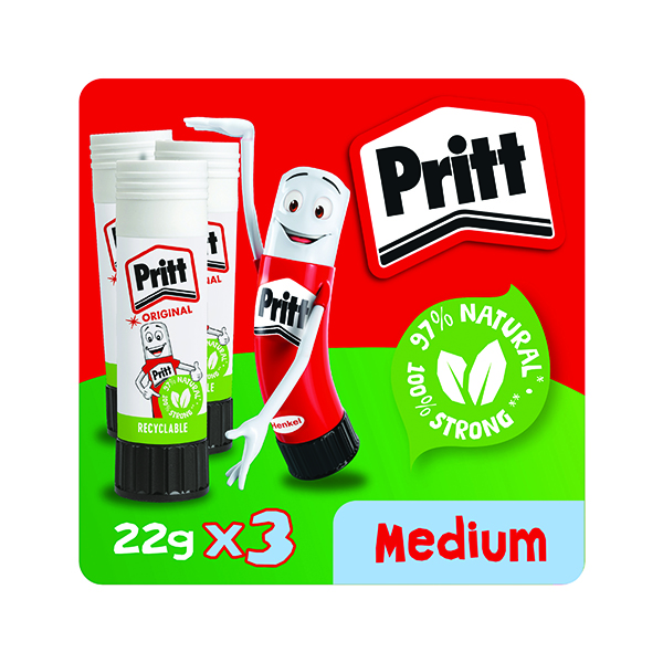 Pritt Stick Glue Stick 22g (Pack of 3) 1483484