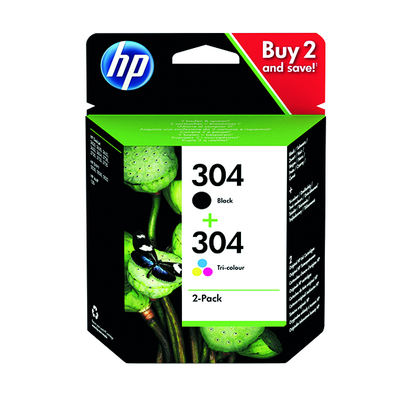 HP 304 Ink Cartridges Multipack Black/Tri-Colour CMY 3JB05AE