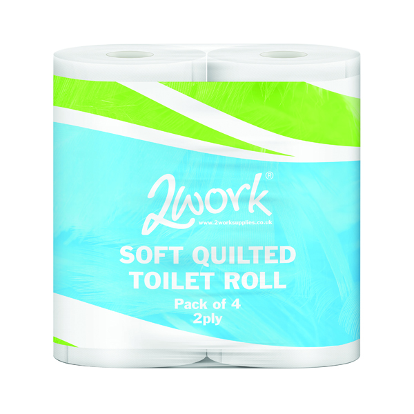 2Work Luxury 2-Ply Quilted Toilet Roll 200 Sheets (Pack of 40) DQ4Pk