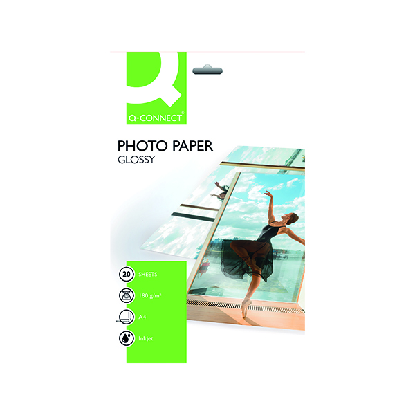 Q-Connect A4 Gloss Photo Paper 180gsm (20 Pack) KF01103