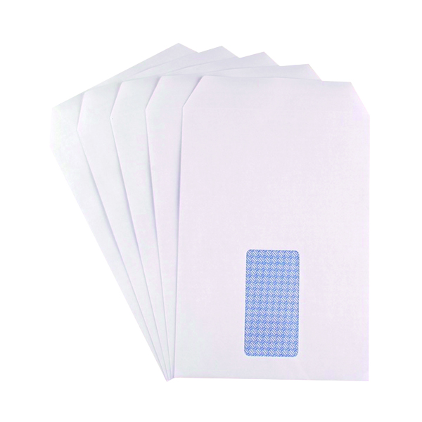 Q-Connect C5 Envelopes Window Pocket Self Seal 90gsm White (Pack of 20x25) KF02718