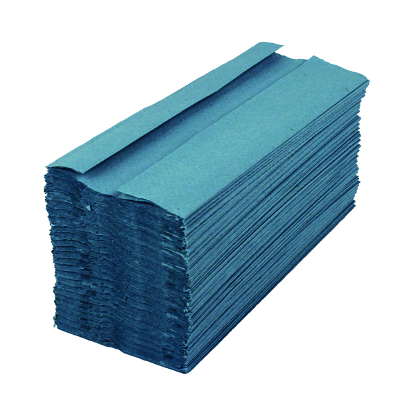 2Work 1-Ply C-Fold Hand Towels Blue (2880 Pack) KF03800
