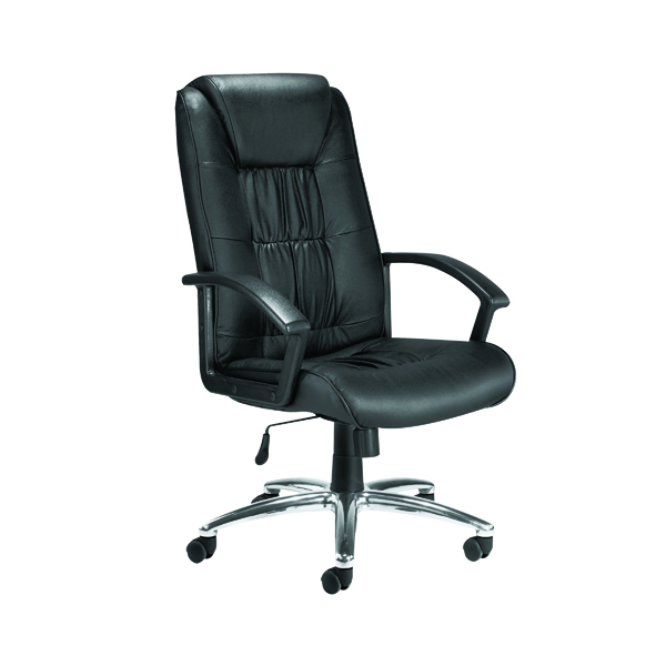 Jemini Tiber High Back Executive Chair 640x750x1105-1205mm Leather Black KF74003