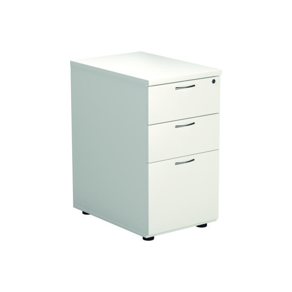 Jemini 3 Drawer Desk High Pedestal 404x600x730mm White KF74149