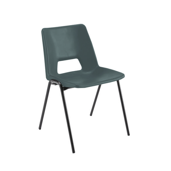 Jemini Stacking Chair 490x475x725mm Polypropylene Black KF74957