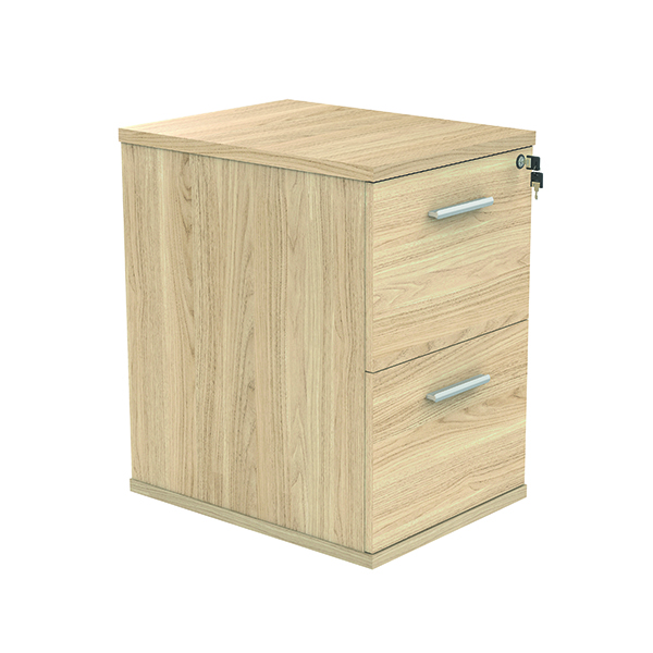 Polaris 2 Drawer Filing Cabinet 460x600x710mm Canadian Oak KF78102