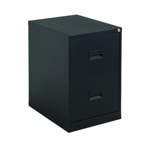 Talos 2 Drawer Filing Cabinet 465x620x700mm Black KF78762