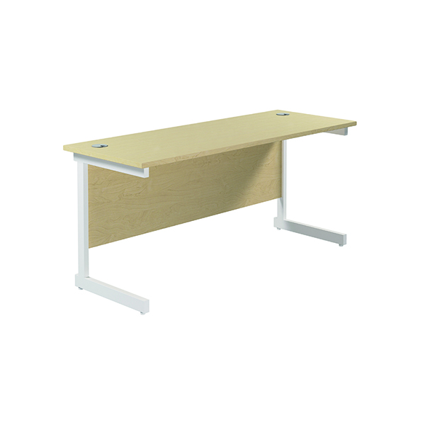Jemini Single Rectangular Desk 1800x600x730mm Maple/White KF800862