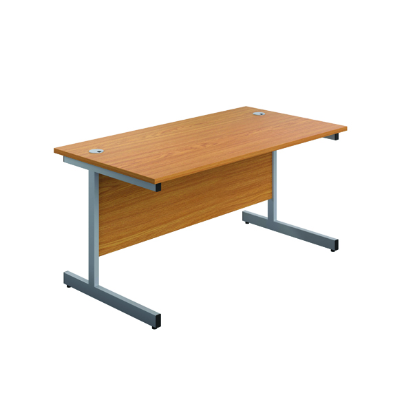 First Rectangular Cantilever Desk 1200x800x730mm Nova Oak/Silver KF803324