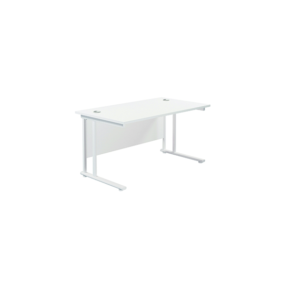 Jemini Rectangular Cantilever Desk 1200x800x730mm White/White KF806899
