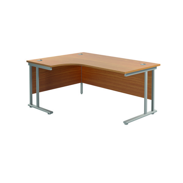 Jemini Radial Left Hand Cantilever Desk 1800x1200x730mm Nova Oak/Silver KF807780