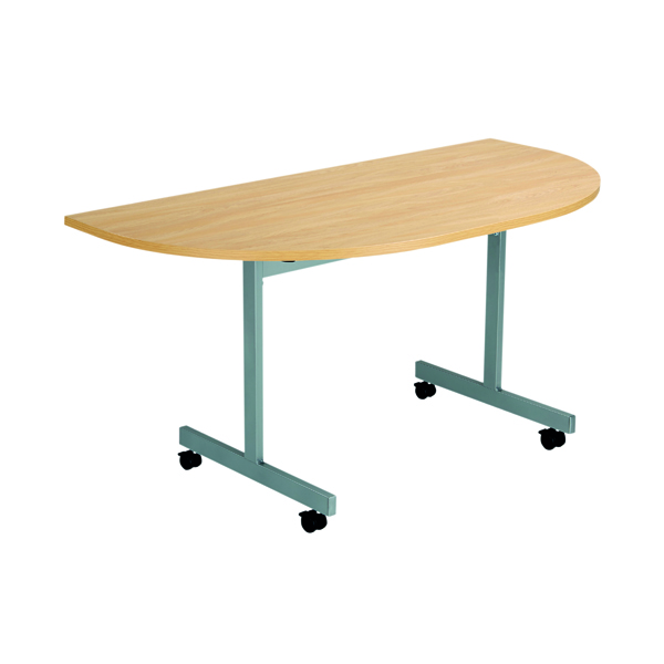 Jemini D-End Tilt Table 1400x700x720mm Nova Oak/Silver KF822455