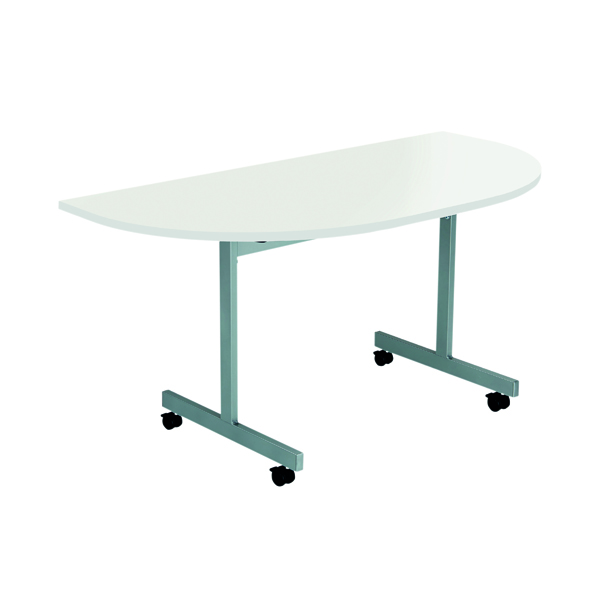Jemini D-End Tilt Table 1400x700x720mm White/Silver KF822462
