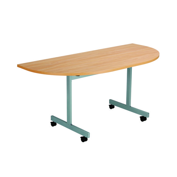 Jemini D-End Tilt Table 1600x800x720mm Beech/Silver KF822479