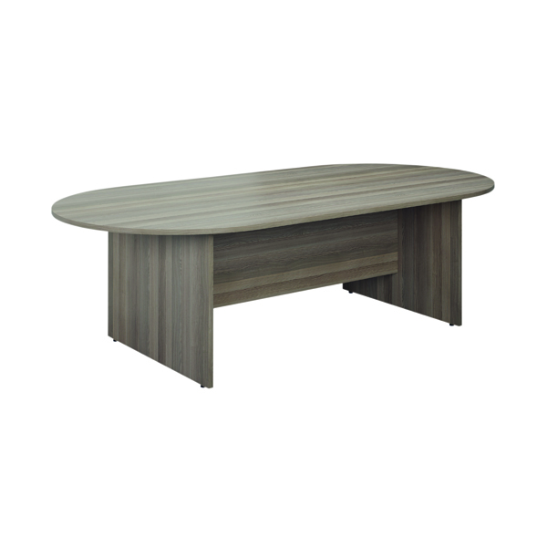 Jemini D-End Meeting Table 1800x1000x730mm Grey Oak KF822653