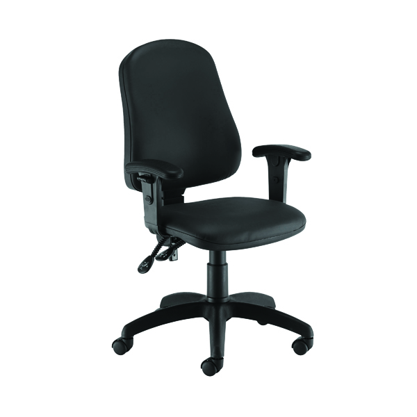 First Calypso Operator Chair with Adjustable Arms 640x640x985-1175mm Polyurethane Black KF822882