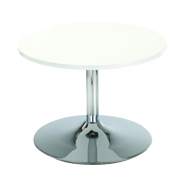 Jemini Bistro Table with Trumpet Base Low600x600x420mm White KF838812