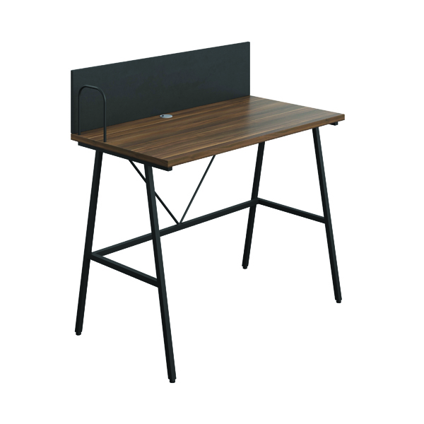 Jemini Soho Desk with Backboard 1000x540x1250mm Dark Walnut/Black SD09BKDW