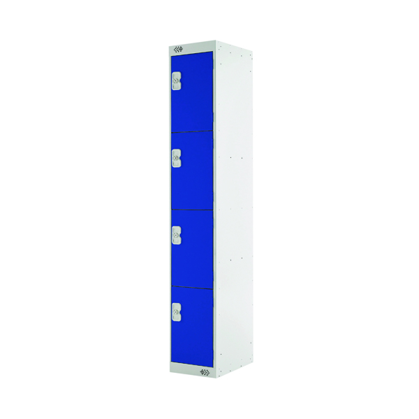 Four Compartment Locker 300x450x1800mm Blue Door MC00055