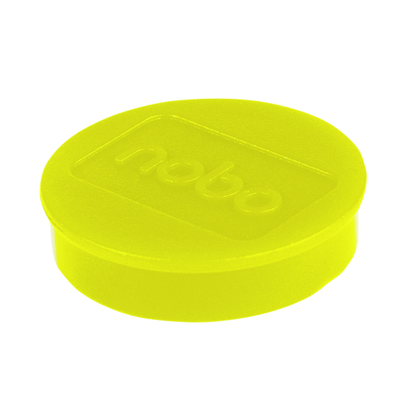 Nobo Whiteboard Magnets 38mm Yellow (10 Pack) 1915316