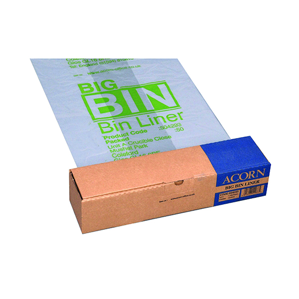 Acorn Big Bin/Twin Bin Heavy Duty Recycling Liner (Pack of 50) 504293
