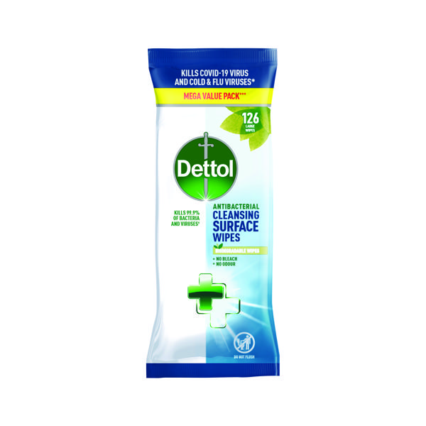 Dettol Antibacterial Cleansing Wipes (Pack of 126) 3189500S