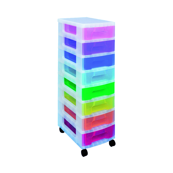 Really Useful Storage Tower with 8 Drawers Multicoloured DT1007