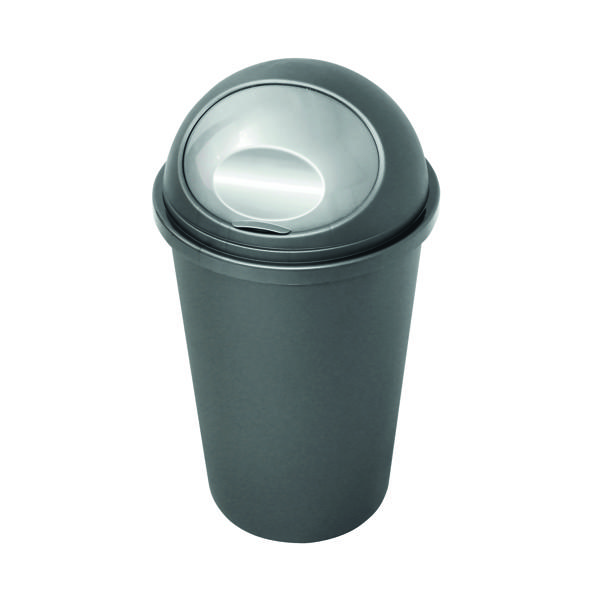 Casa Bullet Silver Roll Top Plastic Bin (Capacity for up to 50 litres) 374963