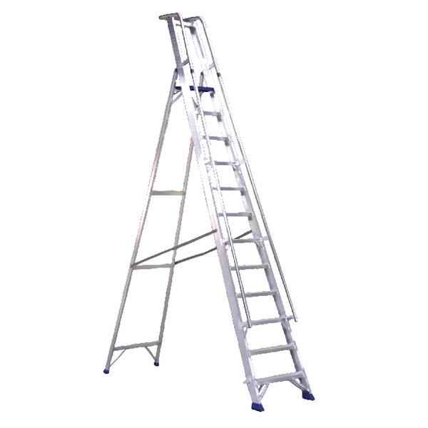 Aluminium 10 Steps Ladder With Platform 377860