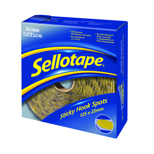 Sellotape Sticky Hook Spots 22mm (125 Pack) 1445185