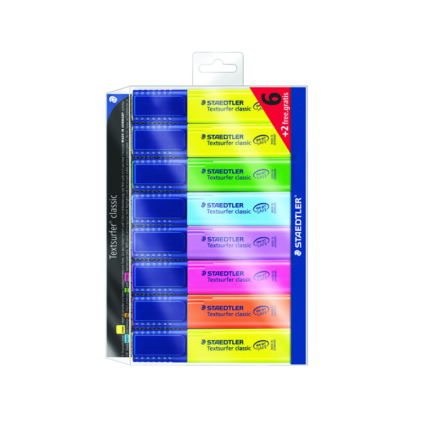 Staedtler Textsurfer Classic Highlighter Assorted (Pack of 8) 364AWP8