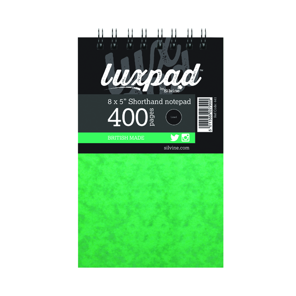 Silvine Luxpad Spiral Shorthand Notebook 400 Pages 127x203mm (Pack of 6) 441-T