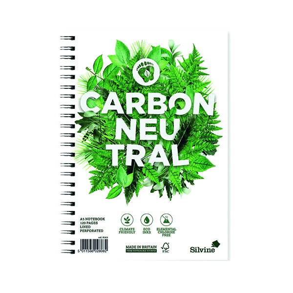 Silvine Carbon Neutral Ruled Notebook A5 120 Pages (Pack of 5) R303