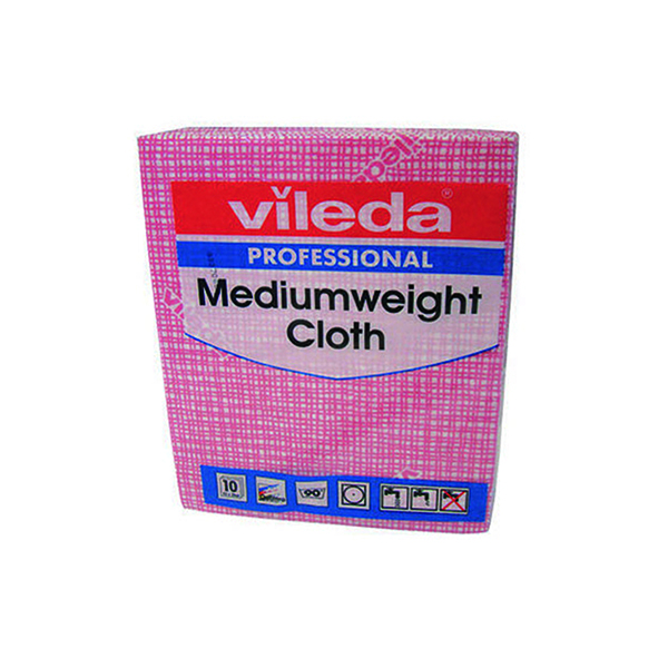 Vileda Medium Weight Cloth Red (10 Pack) 106400
