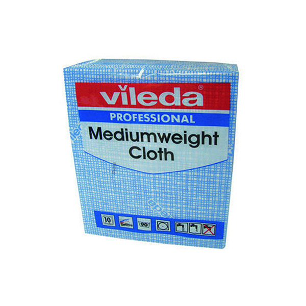 Vileda Medium Weight Cloth Blue (10 Pack) 106399