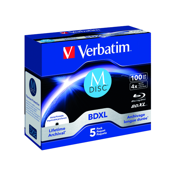 Verbatim M-Disc BD-R XL 100GB 4x (5 Pack) 43834