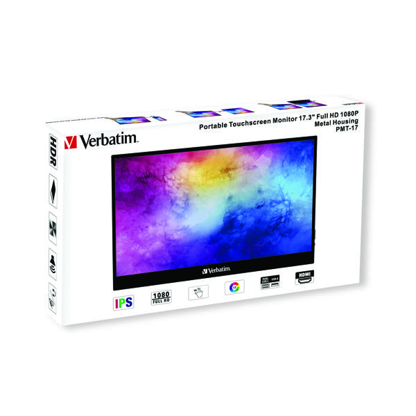 Verbatim PMT-17 Portable Touchscreen Monitor 17.3 Inch FHD 1080P 49593