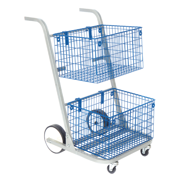 GoSecure Major Mail Trolley Removable Baskets Silver MT2SIL