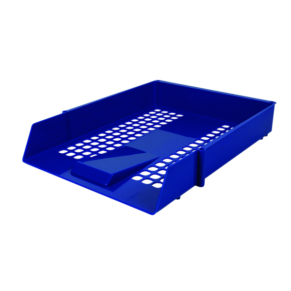 Contract Letter Tray Plastic Construction Mesh Design 275x61x350mm Blue WX10052A