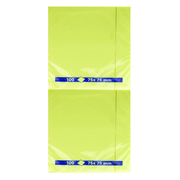 Yellow Repositionable Quick Notes Pad 75x75mm (Pack of 12) WX10502