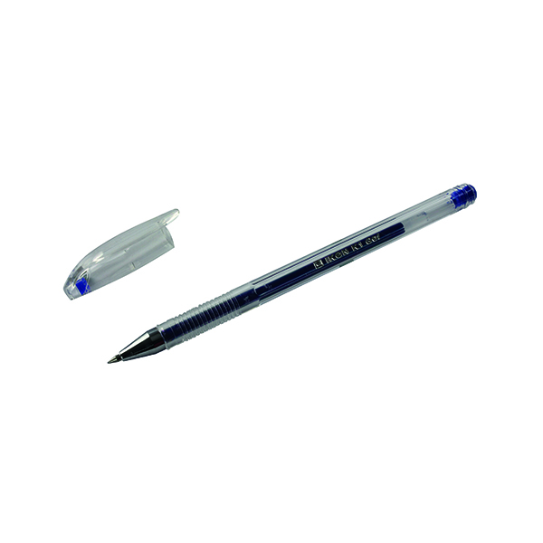 Blue Gel Pens Transparent Barrel (Pack of 10) WX21717